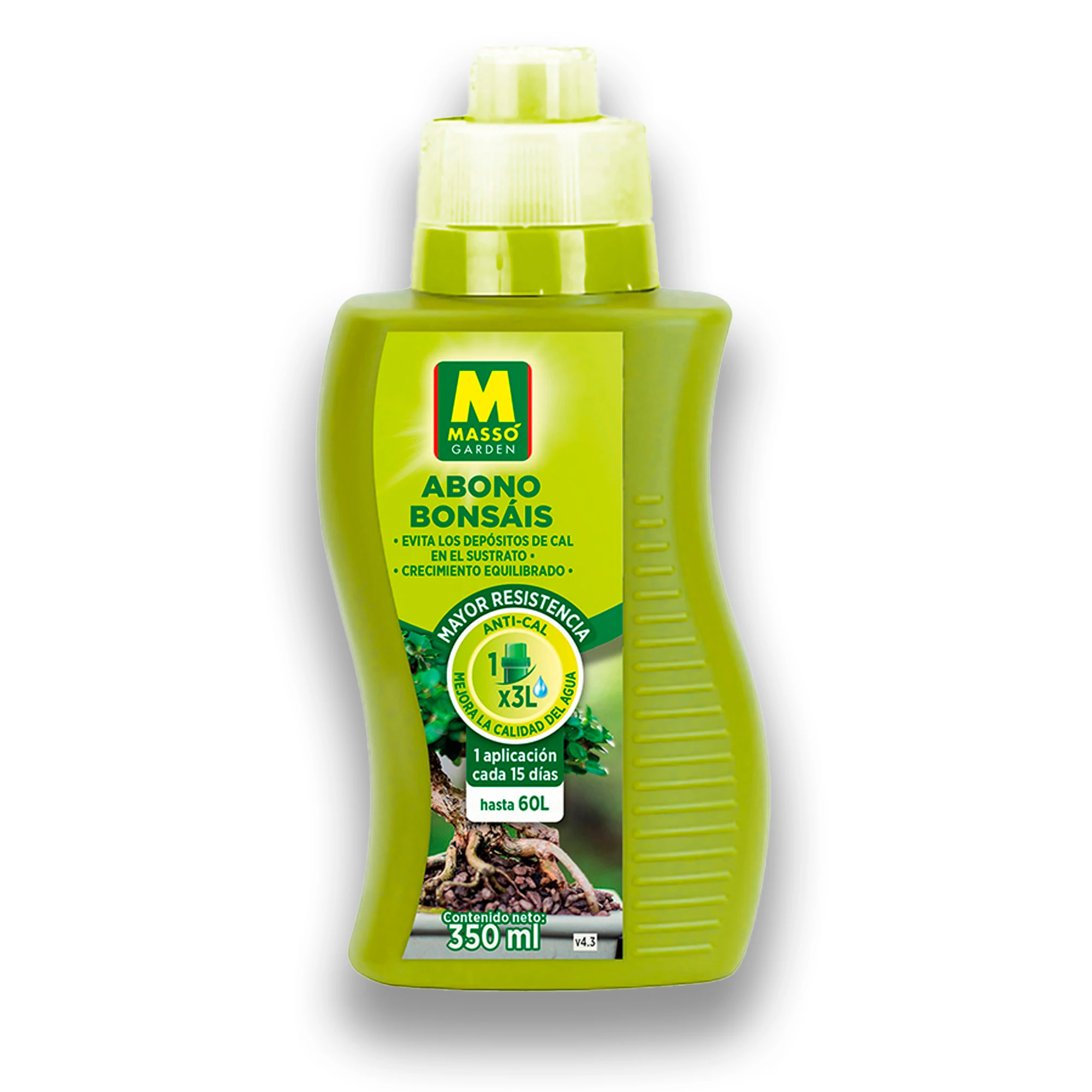 Abono Líquido Bonsái PROFESIONAL | Fertilizante Completo para crecimiento Bonsáis | 350ML para 60 Litros Agua | Contiene Fósforo + Potásio + Anti-cal para evitar depósitos en sustrato | Nexum+Market