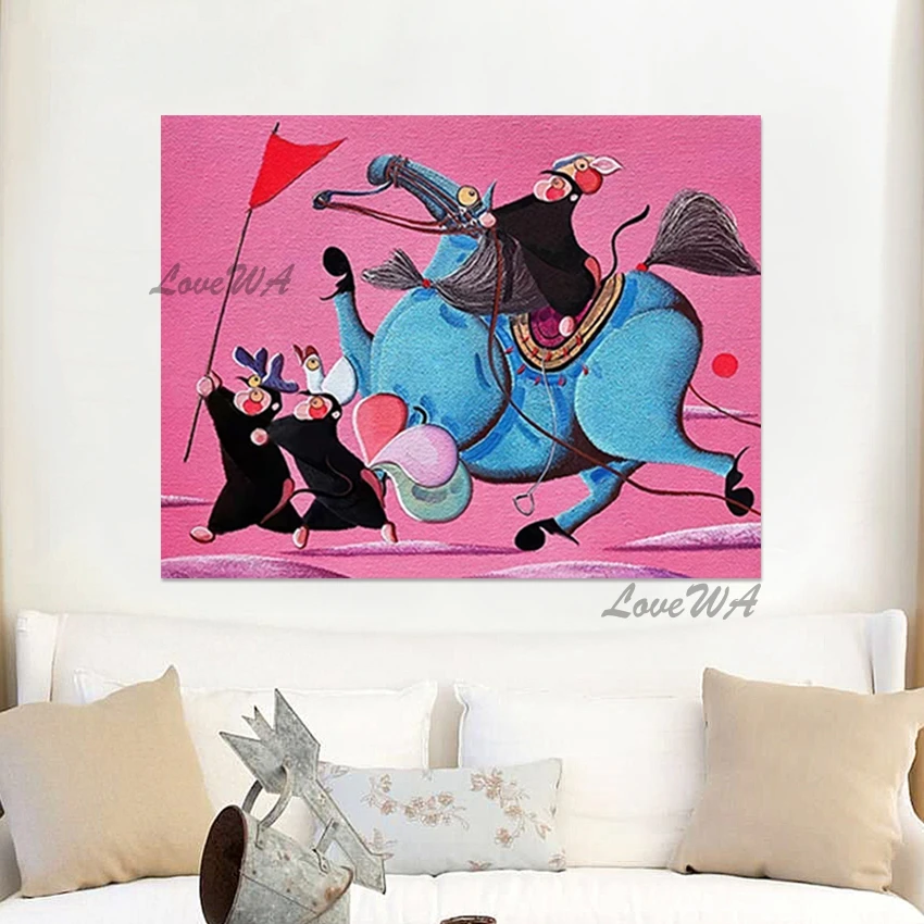 

Дом Коридор Абстрактные украшения Картины Безрамные животные Текстурированная фигура Мультяшный дизайн Художественная картина Холст Искусство Стена