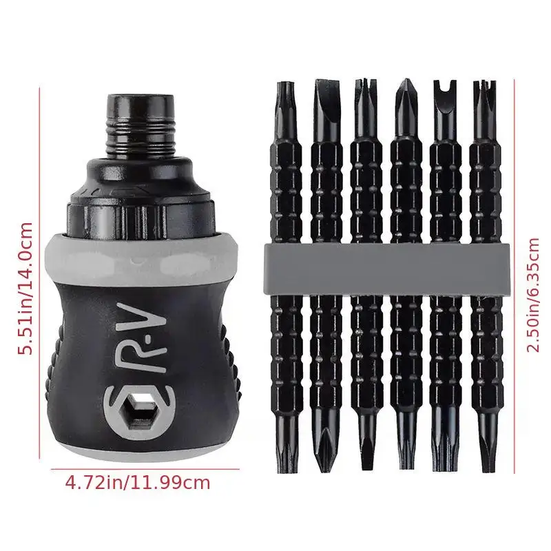 Double-head screwdriver Ratchet cross-shaped screwdriver kit retractable tool labor-saving multi-functional plum blossom triangl