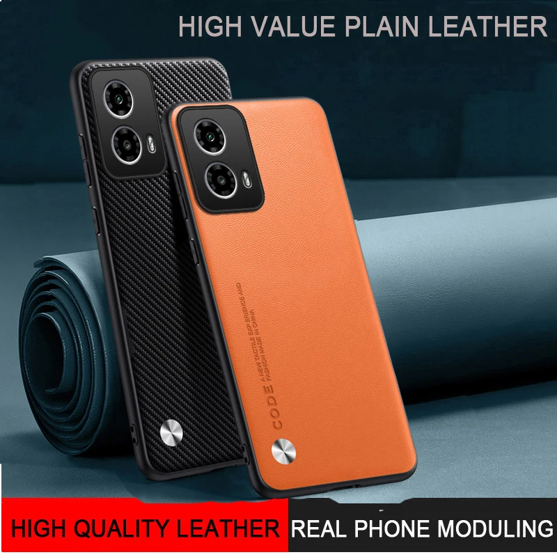 

For Motorola Moto G35 Plain Leather Case TPU Pure Color Cover Shockproof Phone Case Moto G04 G24 G34 G54 G84 G85 Coque Moto G55