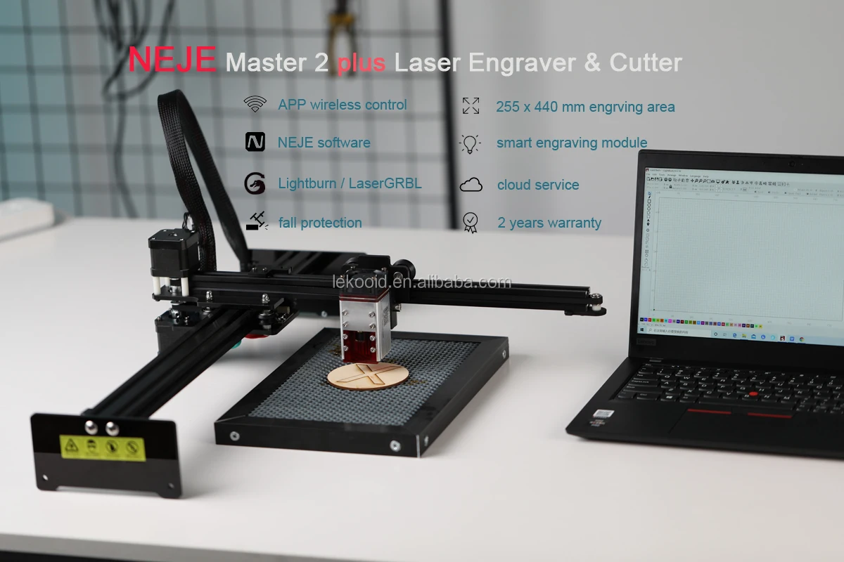 Newest Model NEJE Master 2 plus Big Size 255 x 440 mm Smart Laser Engraver Machine