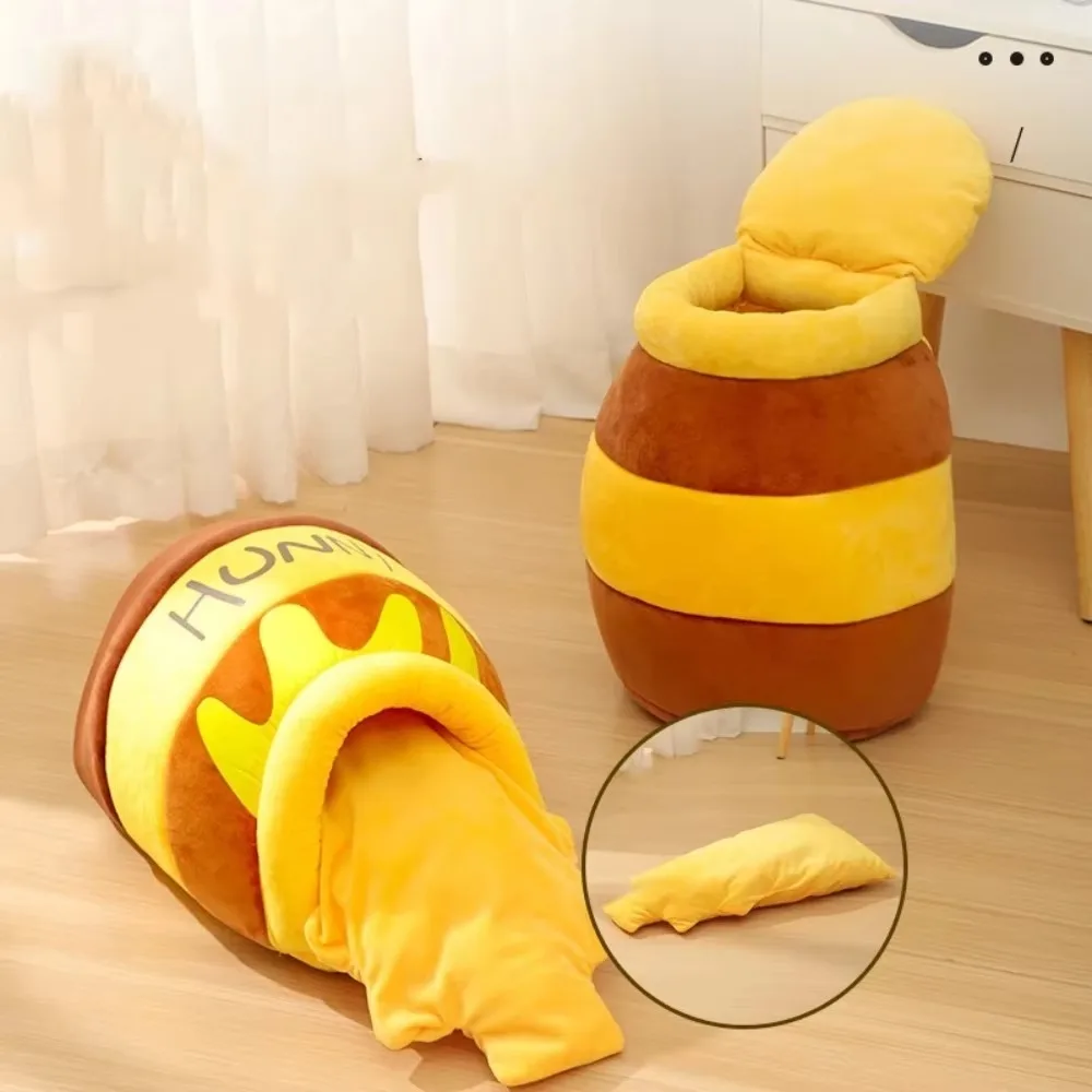 Honeypot Cat Bed House Four Seasons Plush Mats Cats Cushion Basket Honey Jars Shape for Small Cats Pets Sleepping Accessories