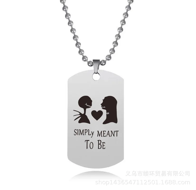 Disney The Nightmare Before Christmas collana militare in acciaio inossidabile bambini Unisex natale Halloween Sautoir Jewel Gift