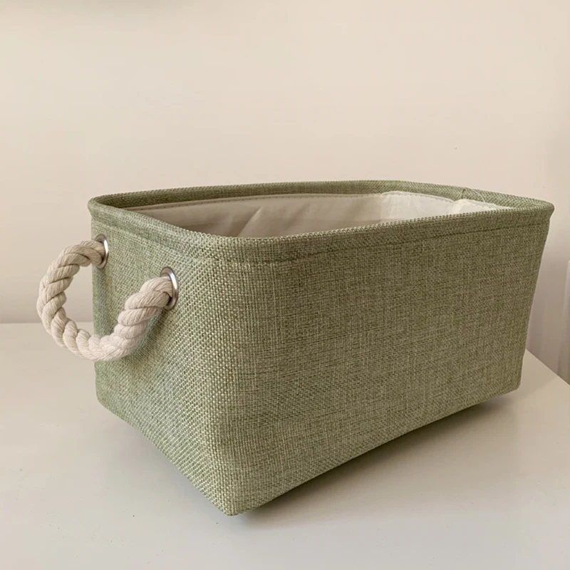 Thicken Three-layer Desktop Storage Baskets Sundries Toy Storage Box Rope Handle Cosmetic Organizer Office Stationery Organizer