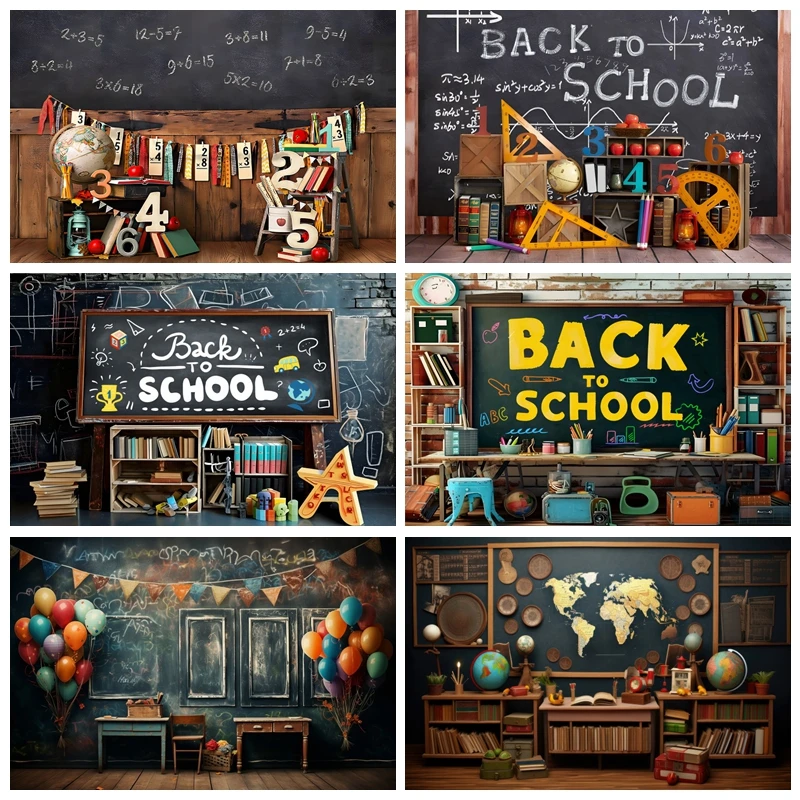 

Back to School Photography Backdrop Blackboard Kindergarten Preschool Teacher Student Welcome Banner Decor Photo Background Prop