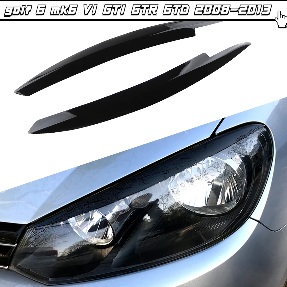 Car Headlight Head Lamp Eyebrow Eyelids Sticker Trim Cover for Volkswagen VW Golf 6 MK6 VI GTI GTR GTD 2008 - 2013 Accessories