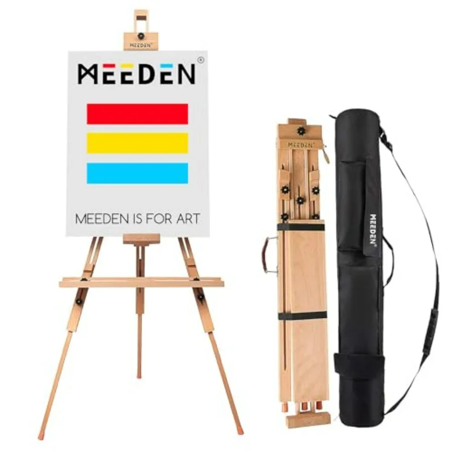 

Портативный складной мольберт из бука для взрослых – подставка для рисования для дома и улицы с сумкой для переноски, вмещает холсты до 44 дюймов