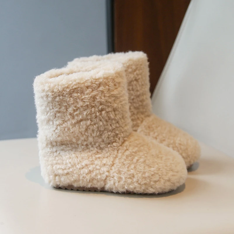 أطفال أحذية لفتاة الكورية نمط الفتيات أحذية الثلوج 2025 شتاء جديد عصري صوف الضأن الأحذية الدافئة رقيق الفتيات الأحذية في الهواء الطلق #5