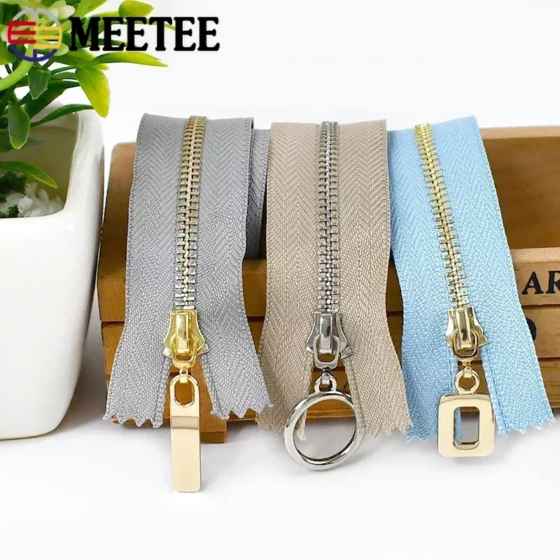 3Pcs 3# Metal Zippers for Sewing 15/18/20/25/30cm Close-end Zips Auto Lock Bag Shoes Decorative Zipper Purse Pocket Closure