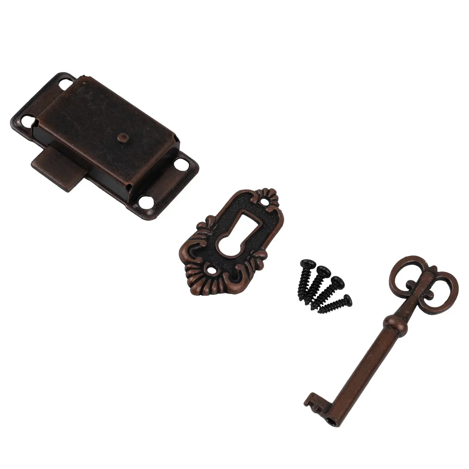 Lock Door Lock With Key 53x26mm Antique Cabinet Wardrobe Cupboard Door Lock Set Jewelry Box Retro Style Hot Sale
