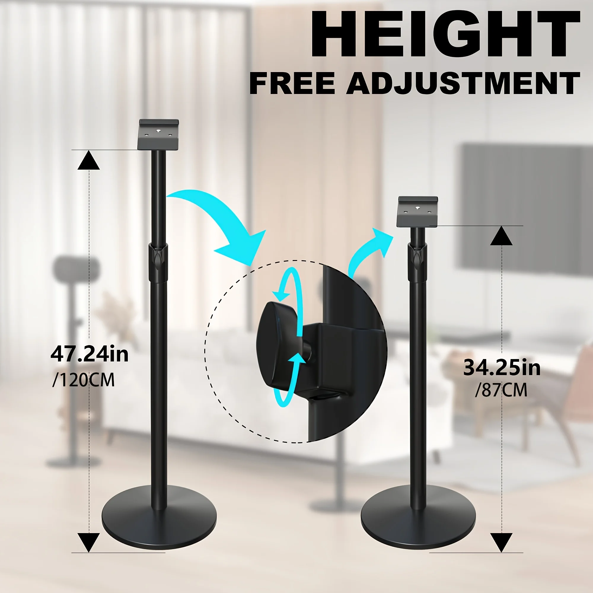 For Sonos Era 300 wireless speaker stand with adjustable height, sound base stand cable storage management, floor stand