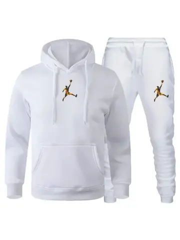 2025 Autumn/Winter Men's jogging Fitness sportswear Set: Fashionable long-sleeved sweatshirt + casual pants 2-piece set