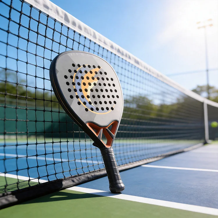 Raquete de padel em fibra de carbono 3K para jogadores amadores que desejam desenvolver habilidades, toque de golpe suave e equilibrado, totalmente OEM com etiqueta privada.