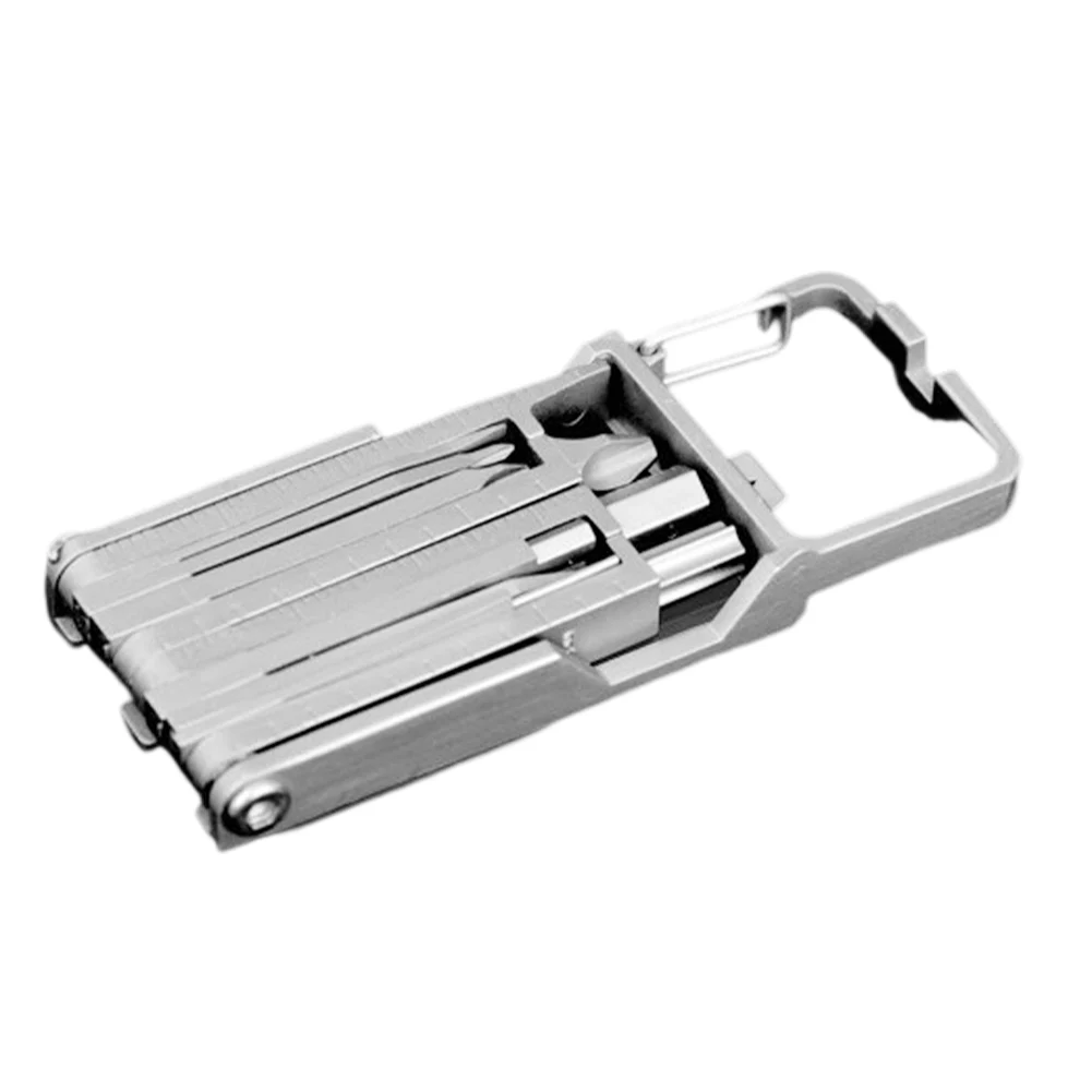 Outdoor Multitool Keychain 13 in 1 Includes Screwdrivers Knives and Ruler for Photographers and Maintenance Needs