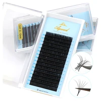 AGUUD-extensiones de pestañas individuales, 16 filas, 5-25mm, imitación de visón, volumen ruso, maquillaje, pestañas de Cachemira negras para extensión