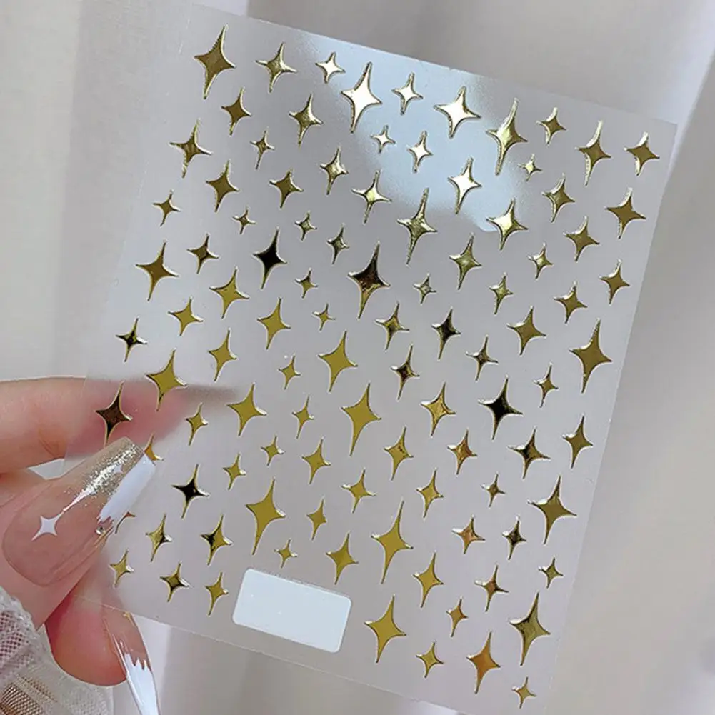 DIY Strong Stickiness White Golden Black Silver Nail Shining Star Decal Beauty Supplies
