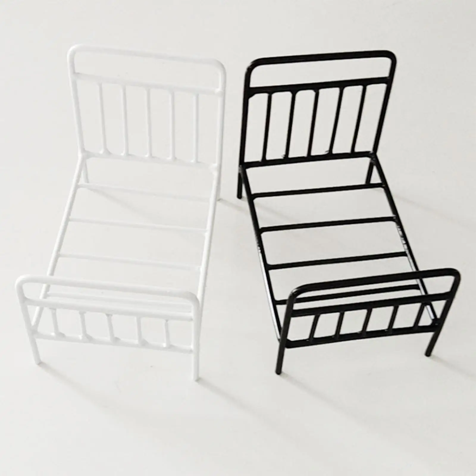 เตียงบ้านตุ๊กตาเดี่ยว 1/12 อุปกรณ์ประกอบฉากภาพถ่ายเฟอร์นิเจอร์จิ๋วอุปกรณ์เสริมบ้านตุ๊กตา