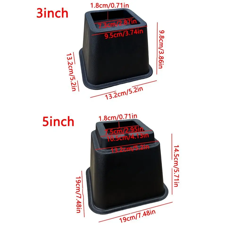 4Pcs Heavy Duty Furniture Leg Risers Shock-Absorbing Stackable Table Lifters Non-slip Adjustable Height Sofa Height Enhancers