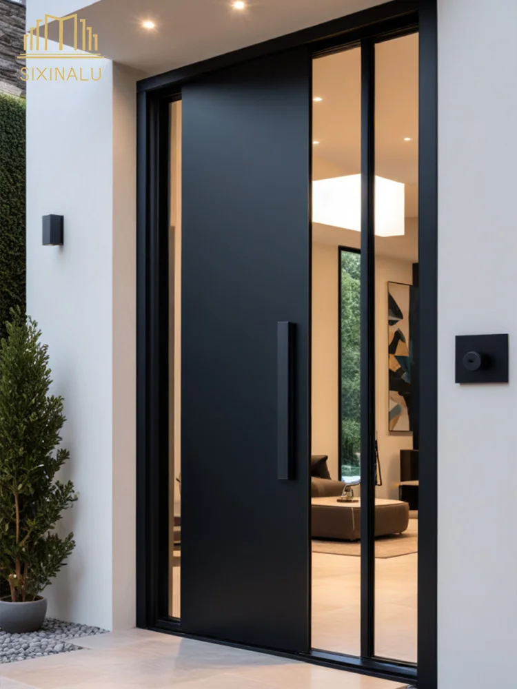 

Sixinula Entrance Doors Main Gate Front Exterior Entry Pivot Door Casement Security Door For Villa Aluminum Custom Home Decor