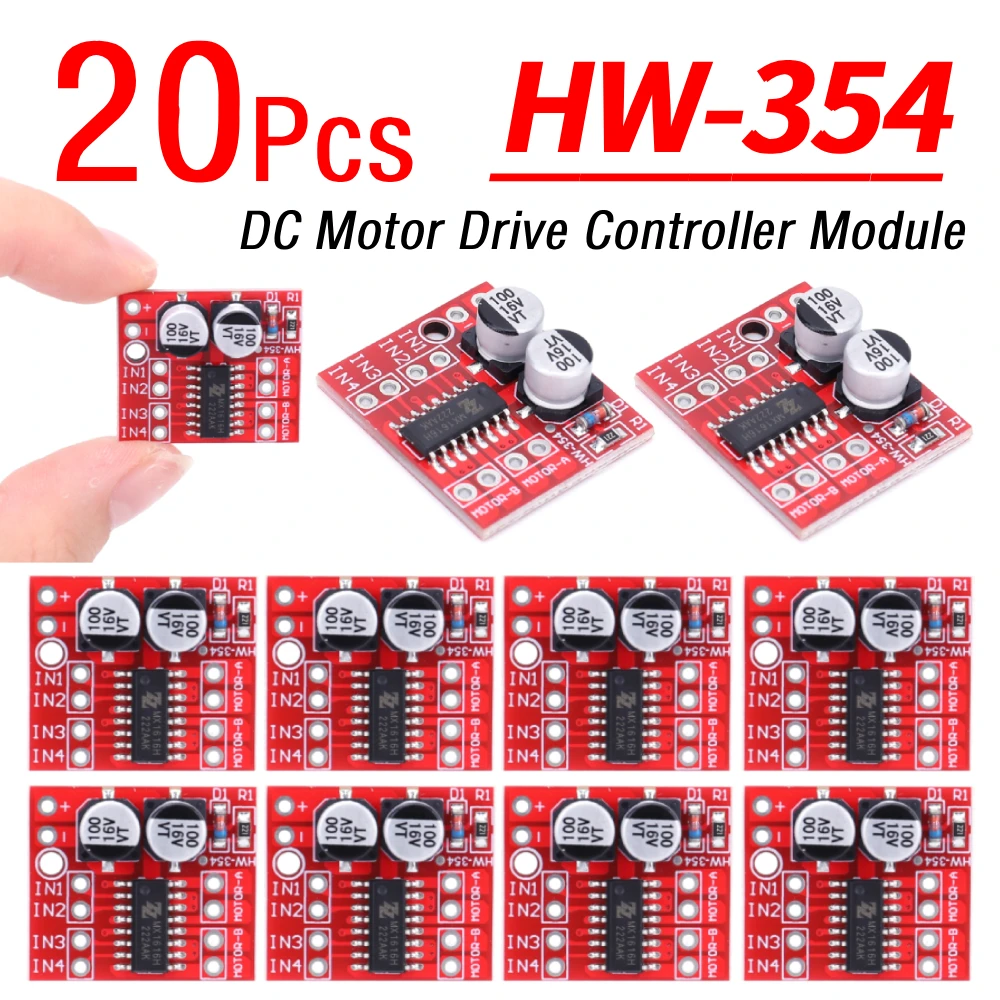 20Pcs DC Motor Drive Controller Module 2 Channel PWM Speed Mini Stepping Motor Drive Board Dual H Bridge HW-354