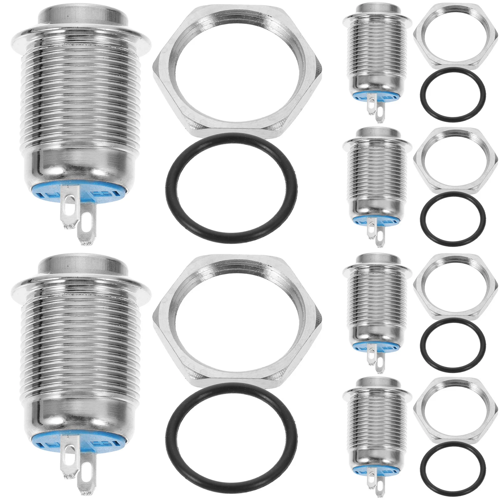 

6Pcs Auto Reset Push Button 12mm Durable Aluminum Alloy Momentary Switch for Car Boat Truck Push Button Momentary