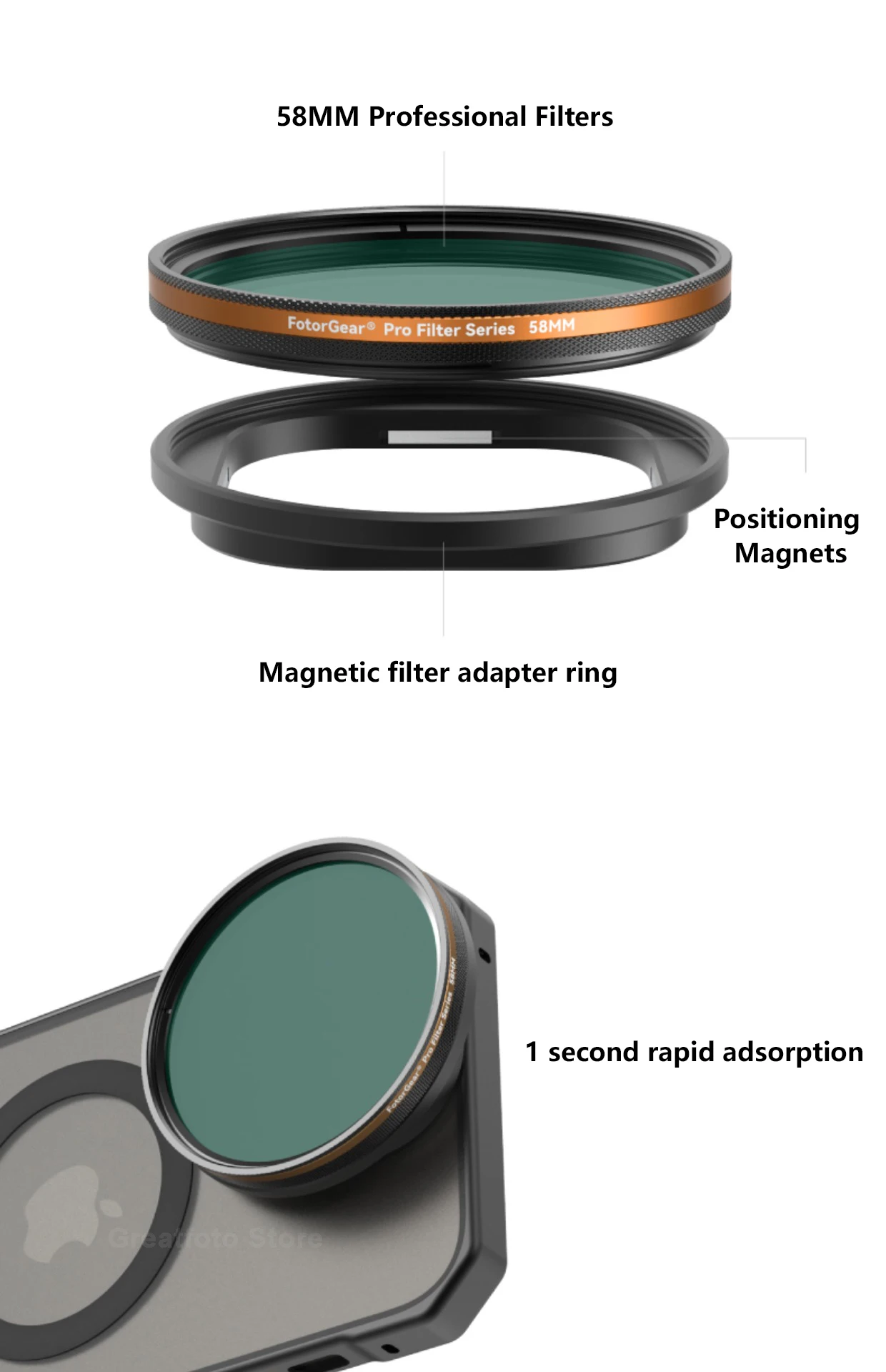 Fotorgear чехол для телефона фильтр VND 2-6 CPL Черный Туман/золотые полосы/синие полосы/звезда расклешенный фильтр для телефона iPhone 14 Pro Plus Max