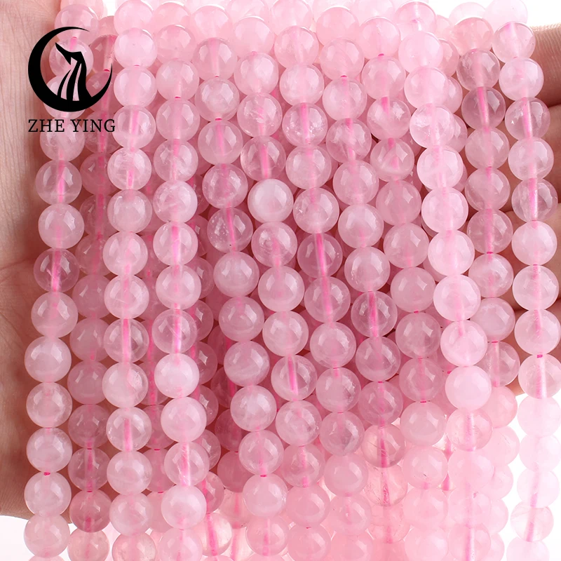 

Natural Pink Stone Madagascar Rose Quartz Beads Gemstone Quartz Round Loose Beads For Jewelry Making DIY Bracelet Accessories
