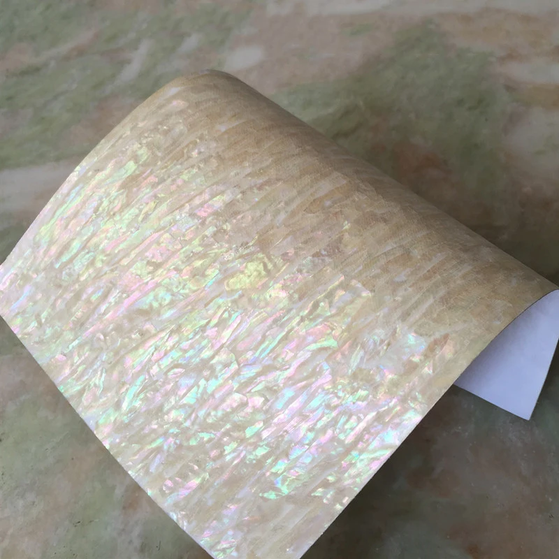 240*140mm Colorful Natural Abalone Shell Paper Flexible with Self Adhesive Mother Of Pearl Creative Decorative Patch Material