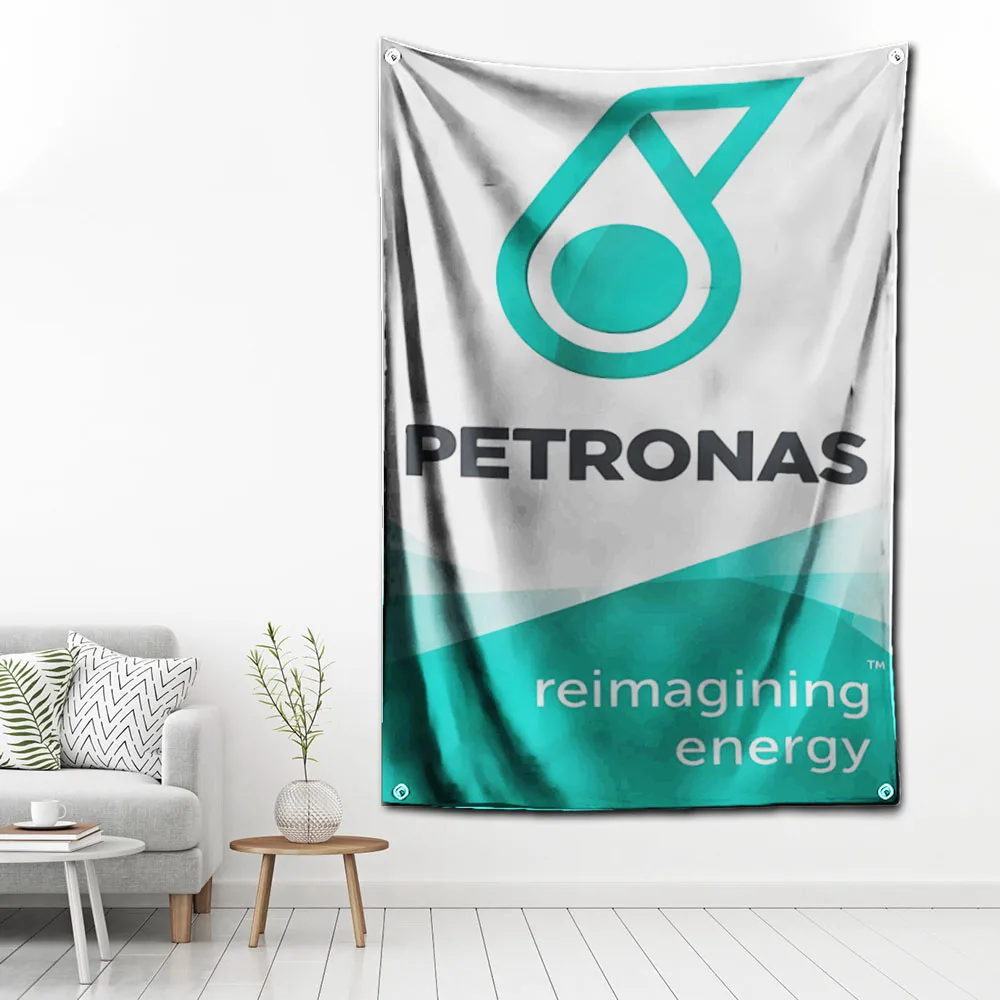 2024 Petronas olio lubrificante bandiera poliestere stampa digitale Banner per Garage Wall Art Out Door Decoration