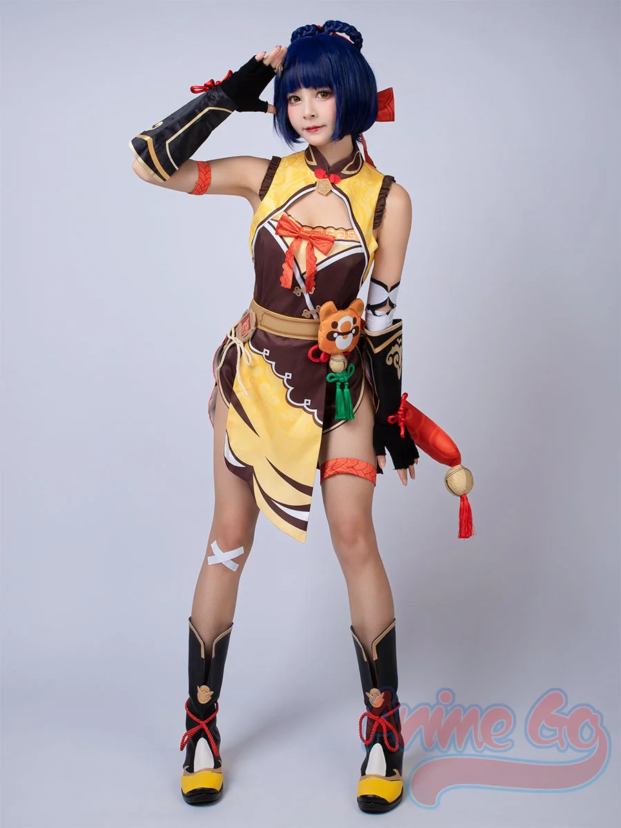 Genshin Impact Xiangling Cosplay Costume for Women Girls Game Outfits C00158 A