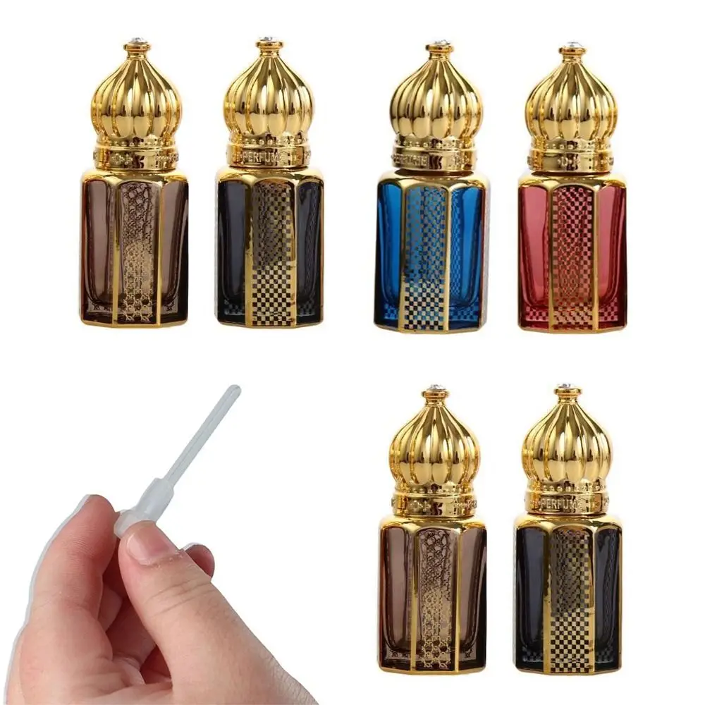 Mini botellas cuentagotas de galvanoplastia portátiles, botella de Perfume recargable vacía, botella de aceite esencial de lujo de alta gama, cosmética