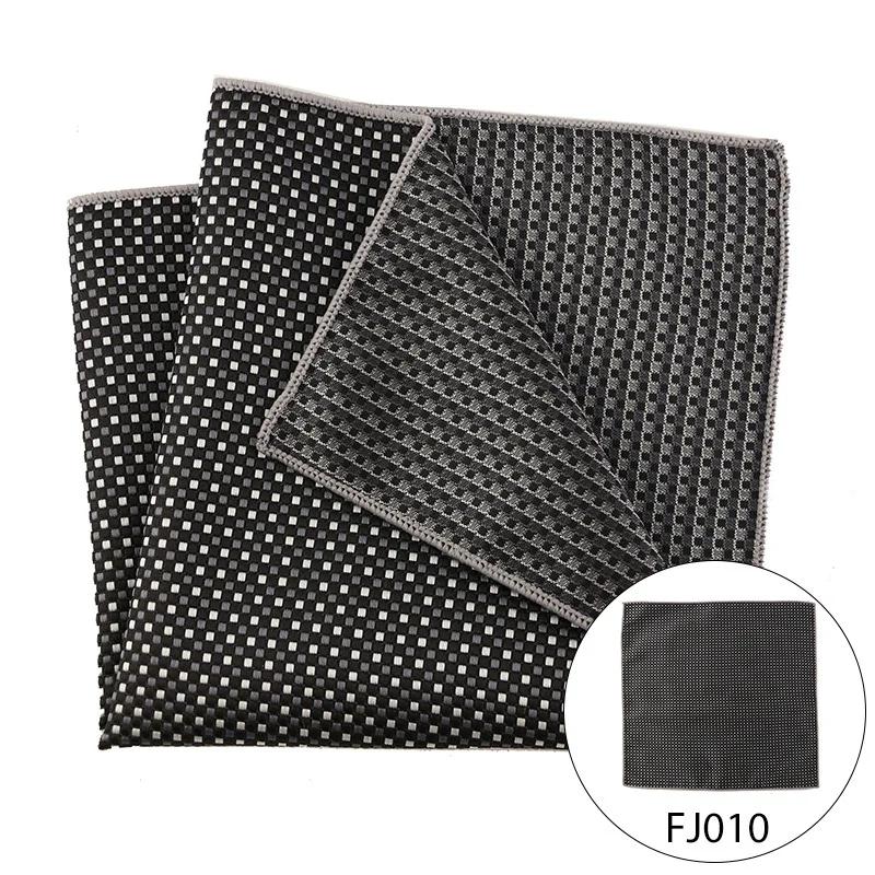 Black Grey Pocket Square High Quality Jacquard Woven Handkerchief Wedding Fit Formal Party Suit Handkerchief Mens Suits Pocket