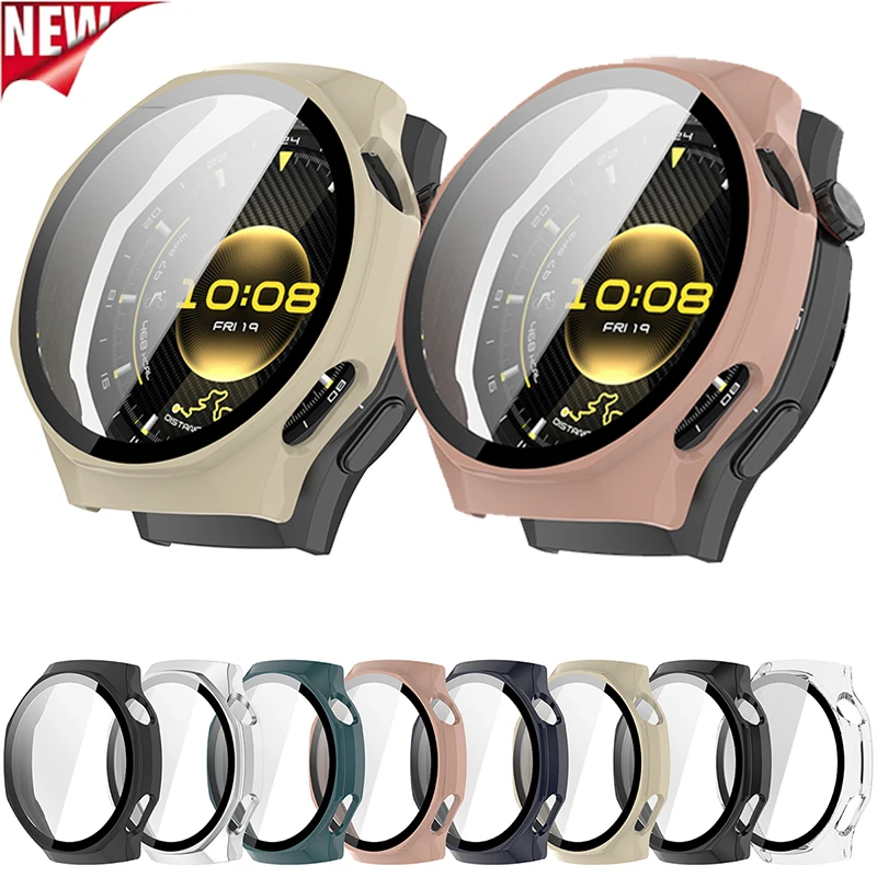 PC-Gehäuse + gehärtetes Glas für Huawei Watch GT6pro 46 mm Hartschale Anti-Drop-Displayschutzschale für Huawei Watch GT6pro