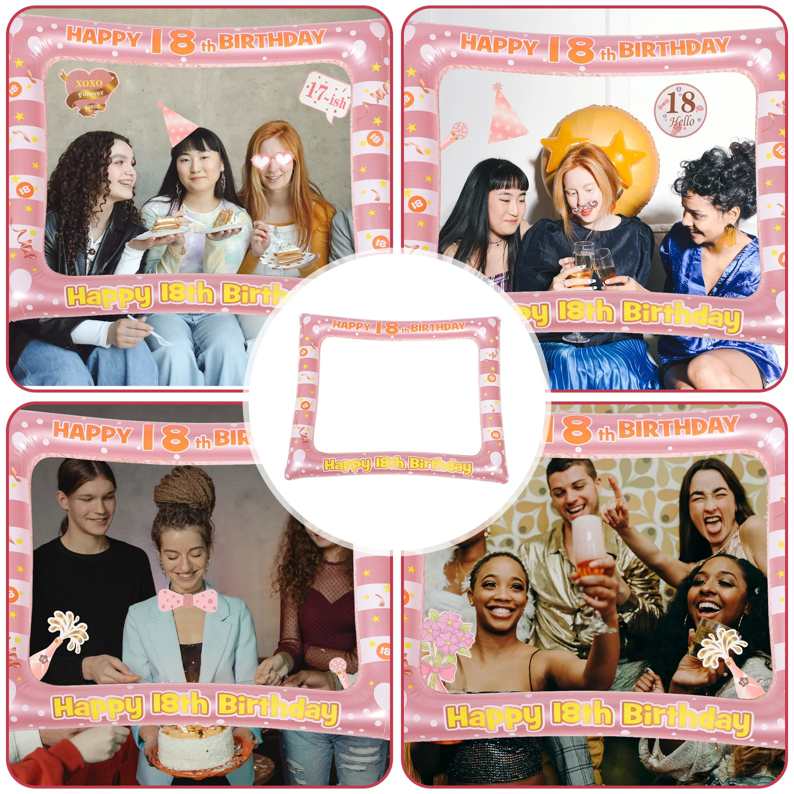 

Inflatable Photo Prop Set 18th Birthday Party Decoration Lightweight Portable Unique Embellishment for Unforgettable Moments
