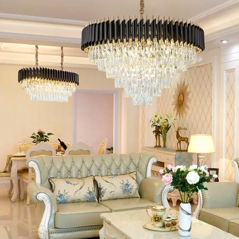 Modern LED Crystal Ceiling Chandeliers Luxury Villa Dining Room Living Room Bedroom Lamp Indoor Lighting Home Decoration Fixture