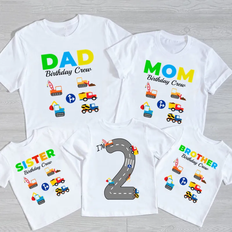 

Excavator Birthday Party Family Shirts Personalized Bulldozer T Shirt Boys Any Age Name My Kids Top Outfits