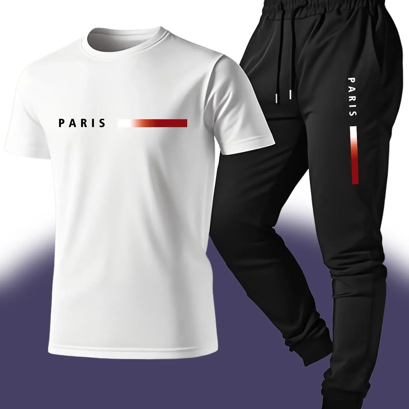 

2025 Men's Casual Loose Sports Short-sleeved Trousers Set Quick-drying Sweat-absorbing Soft Breathable Light Men's T-shirt Set