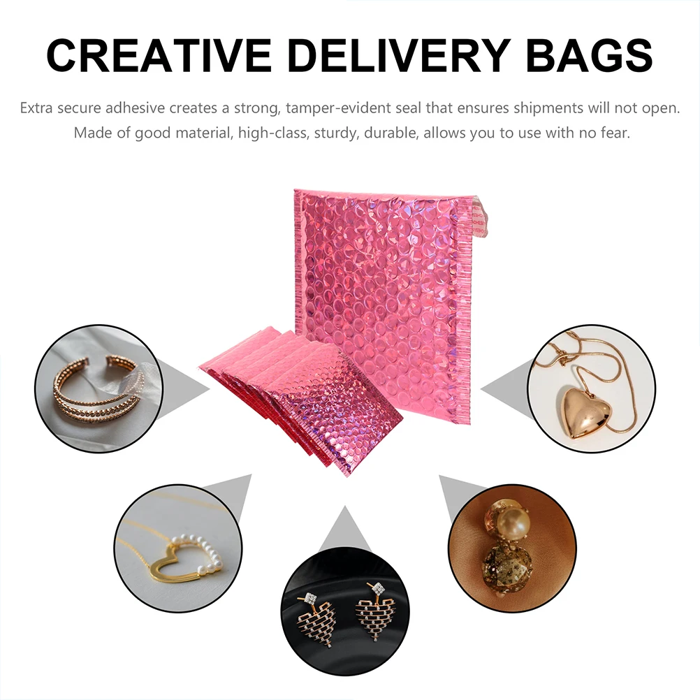 

50pcs Adhesive Bubble Pouches Strong Sealing Puncture Resistant Thick Cushioning Mail Envelopes For Shipping Supplies Clothing