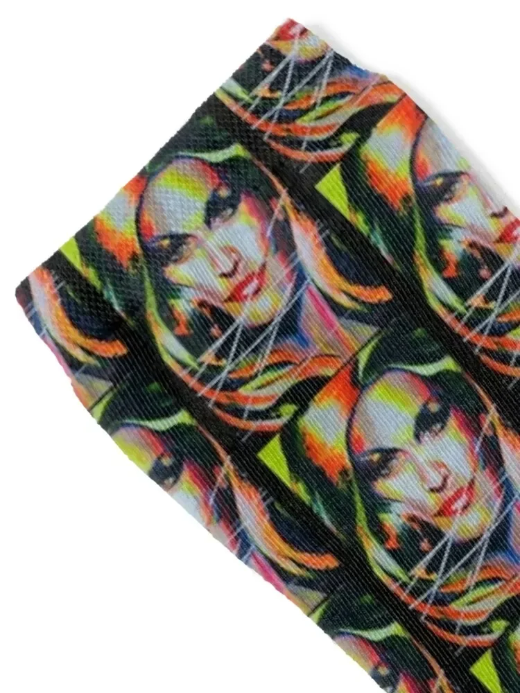 Dalida Art painting Classic Socks sports stockings Christmas snow happy Socks Men Women's