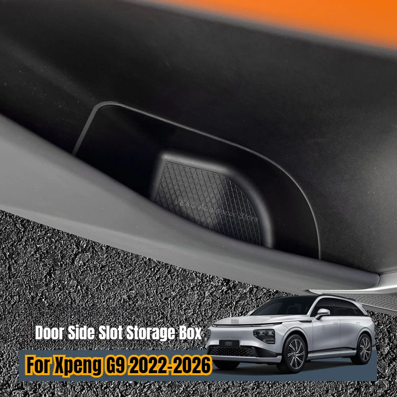 

For Xpeng G9 2022-2026 Door Side Slot Storage Box Tray Door Pocket Under Storage Panel Modified Organizer Interior Accessories
