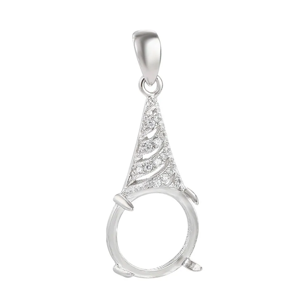 

Заготовка для подвески (12x12 мм, круглая заготовка), белое золото, стерлинговое серебро, циркон, основание подвески