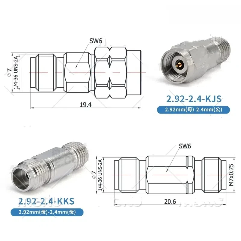 محول RF 2.4 مم إلى 2.92 مم 2.92/2.4-JJS/KKS/JKS/KJS 40G