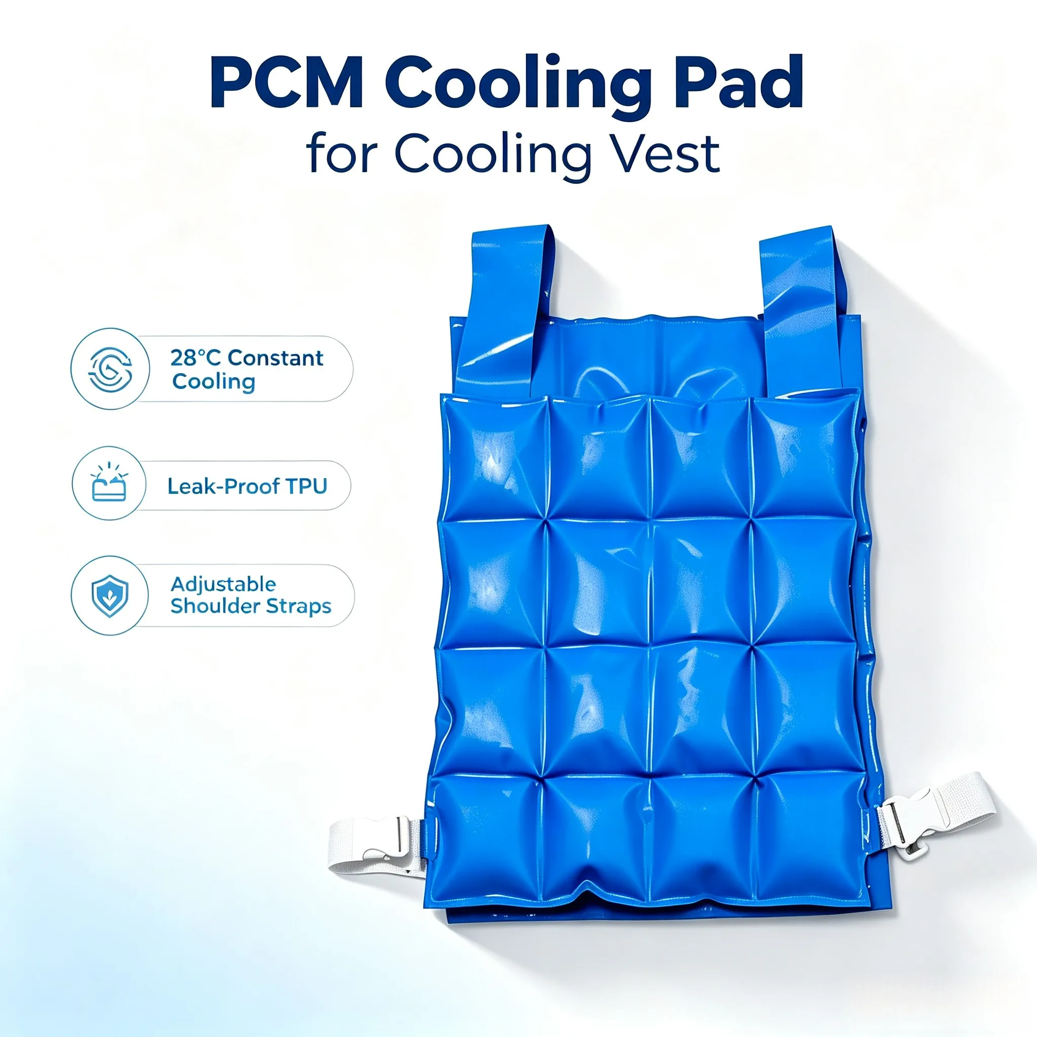 PCM Phase Change Cooling Vest Reusable Grid Design Front Back Panels For Outdoor Sports High Temperature Summer Wear Camping