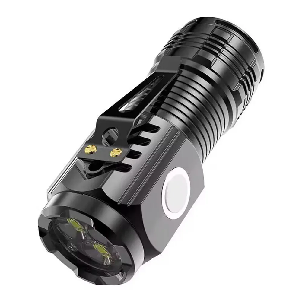 900 Lumens Rechargeable LED Flashlight with Waterproof IPX6 and Five Modes for Camping Hiking and Night Security