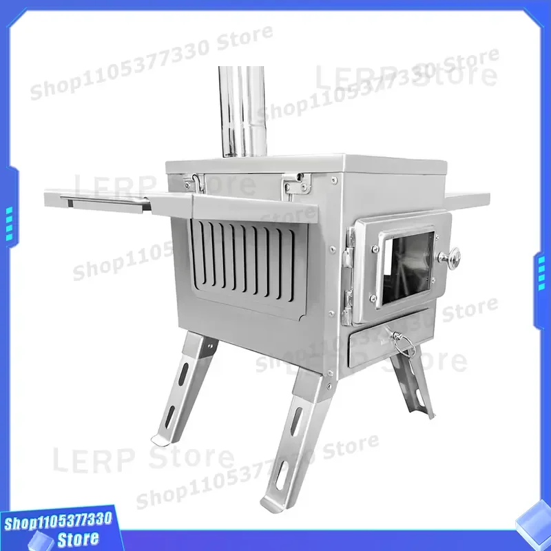 Portable Wood Burning Stove for Camping Hiking Fishing Travel Lightweight Outdoor Cooking Heater Premium Survival Gear
