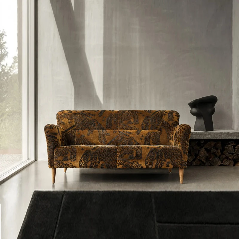 Modern velvet jacquard tiger pattern double lounge chair, suitable for living rooms, small apartments, shops