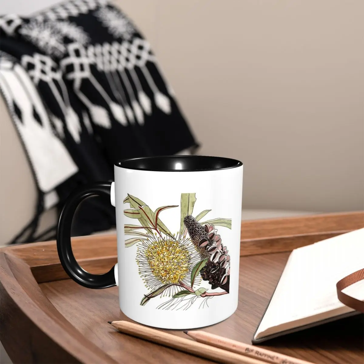 Banksia Flower Pod Australian Flora Yellow Mug Funny Ceramic Coffee Cups Tea Mugs Milk Cup Drinkware Gift for Woman Man
