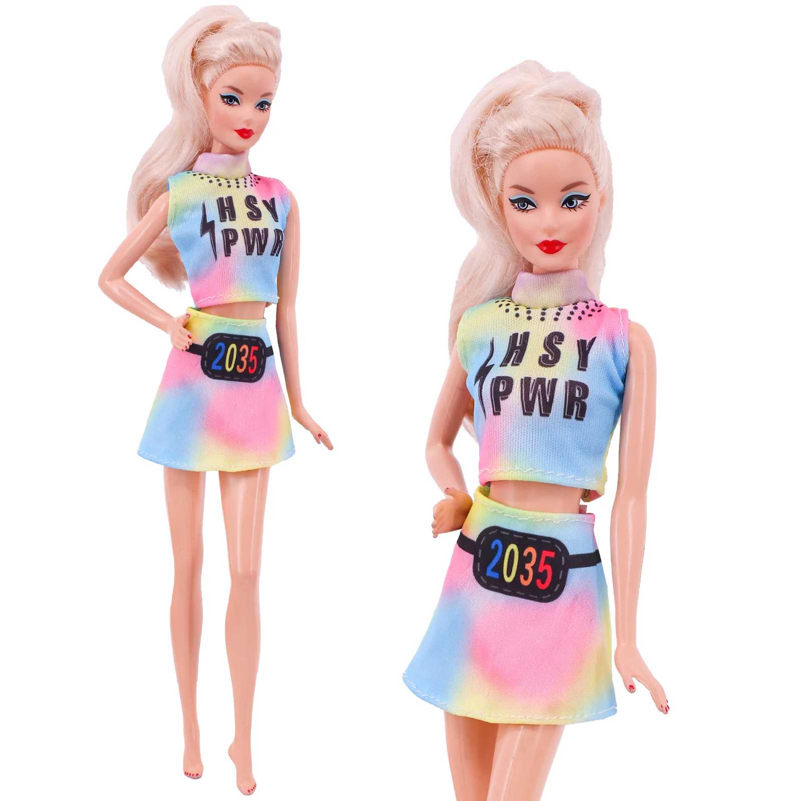 Für 27–30 cm große Puppenzubehör, kurzärmeliger Rock im sportlichen und lässigen Stil, Jeansjacke, Bekleidungsset, Kindergeschenk