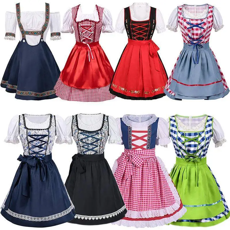 

Пивной фестиваль, тематический баварский женский костюм на Хэллоуин, комплект с таблицей размеров, брюки на бретельках, ансамбль, традиционная этническая одежда