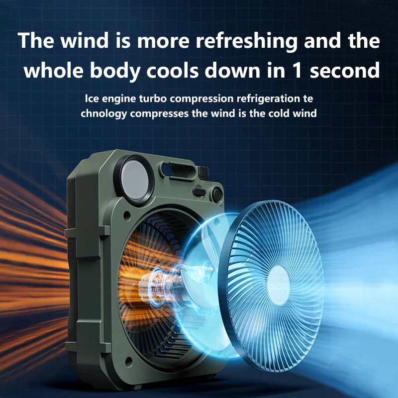 20000mah Outdoor Camping Fan Portable USB Chargeable Electric Fan Power Bank Infinitely Variable Speed Shake Head With LED Light